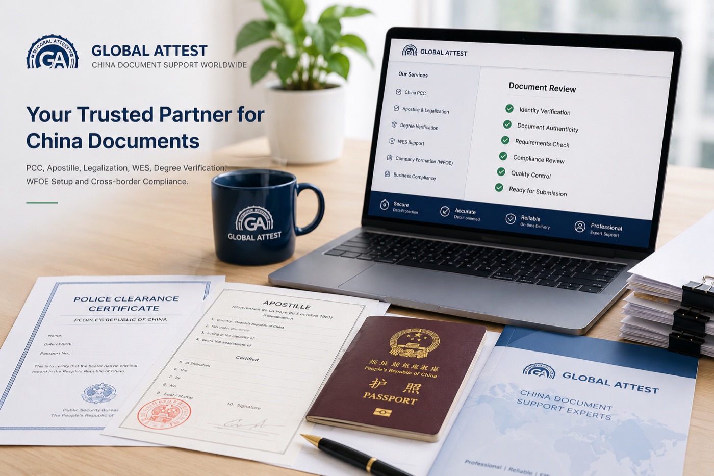 Global Attest professional service team for China document compliance
